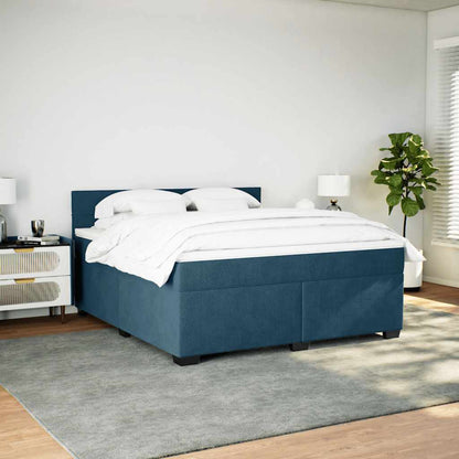 Giroletto a Molle con Materasso Blu 180x200 cm in Velluto | homemem39