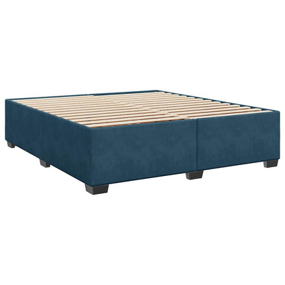 Giroletto a Molle con Materasso Blu 180x200 cm in Velluto