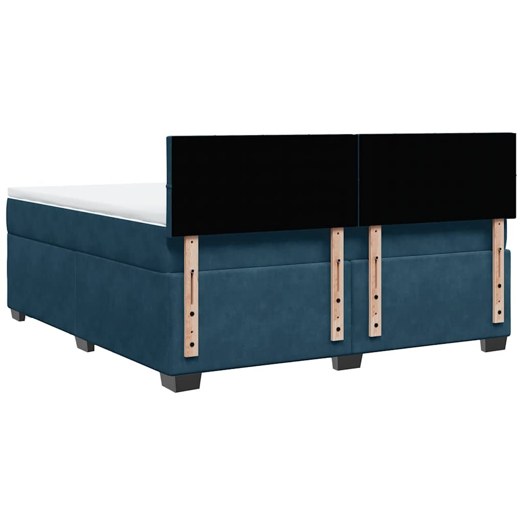 Giroletto a Molle con Materasso Blu 180x200 cm in Velluto