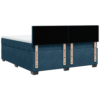 Giroletto a Molle con Materasso Blu 180x200 cm in Velluto