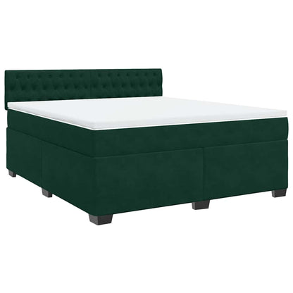 Giroletto a Molle con Materasso Verde Scuro 180x200 cm Velluto | homemem39