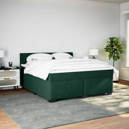 Giroletto a Molle con Materasso Verde Scuro 180x200 cm Velluto | homemem39