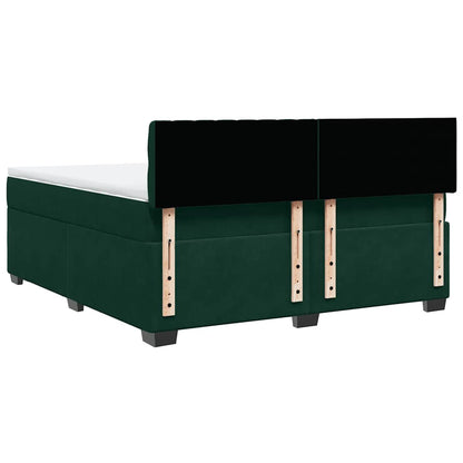 Giroletto a Molle con Materasso Verde Scuro 180x200 cm Velluto | homemem39