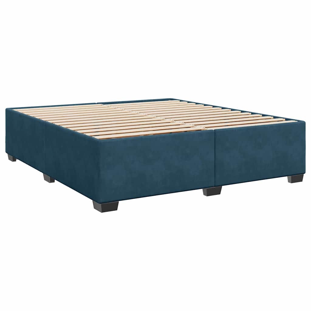 Giroletto a Molle con Materasso Blu 180x200 cm in Velluto