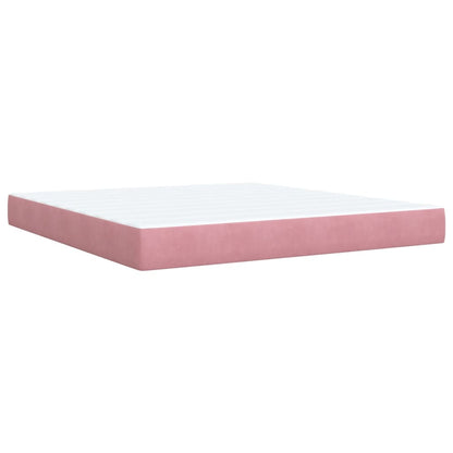 Giroletto a Molle con Materasso Rosa 180x200 cm in Velluto