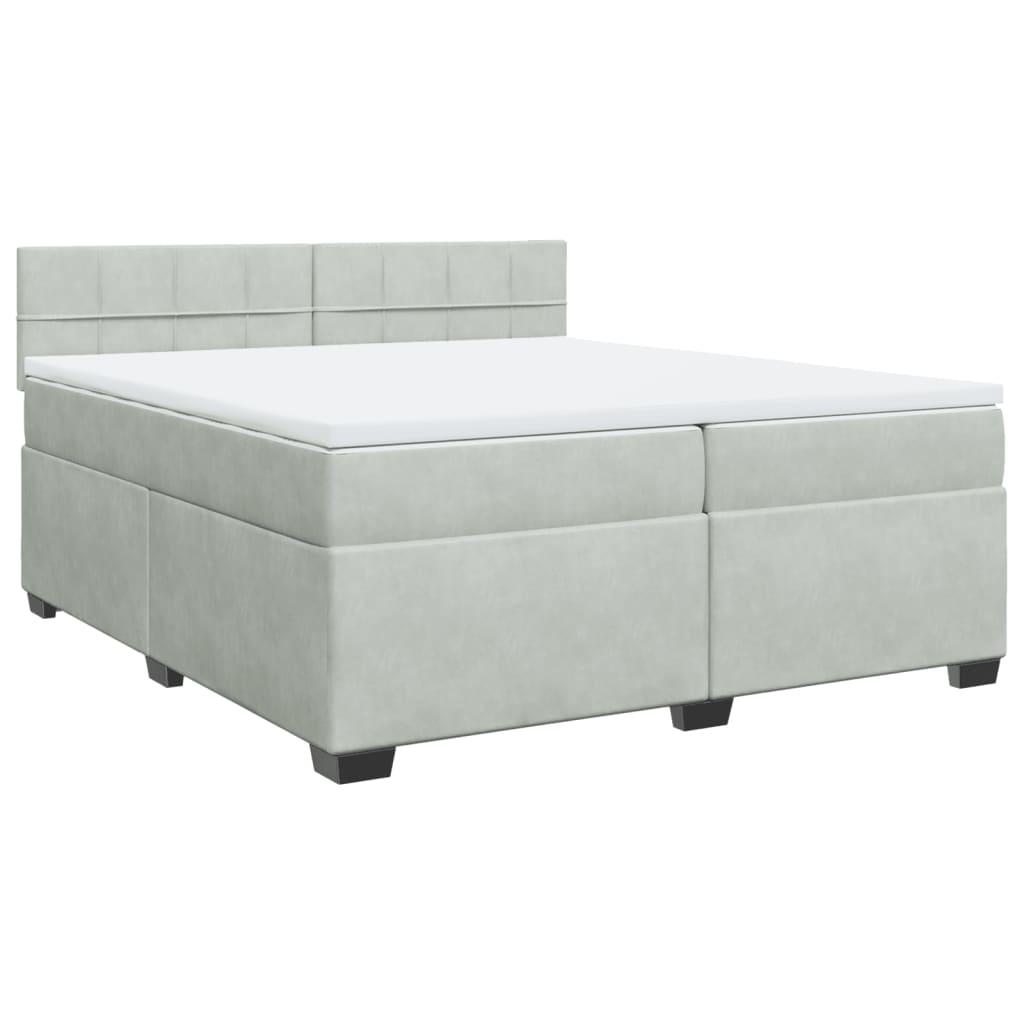 Giroletto a Molle con Materasso Grigio Chiaro 200x200cm Velluto | homemem39