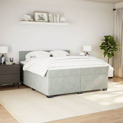 Giroletto a Molle con Materasso Grigio Chiaro 200x200cm Velluto | homemem39