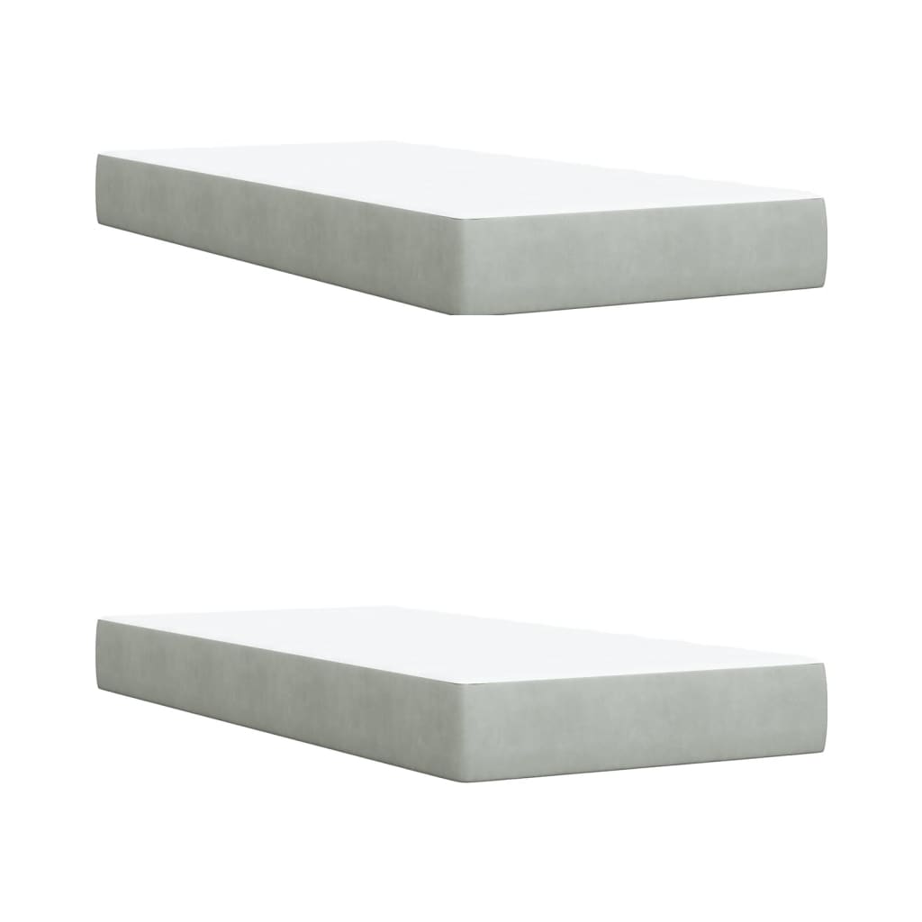 Giroletto a Molle con Materasso Grigio Chiaro 200x200cm Velluto | homemem39