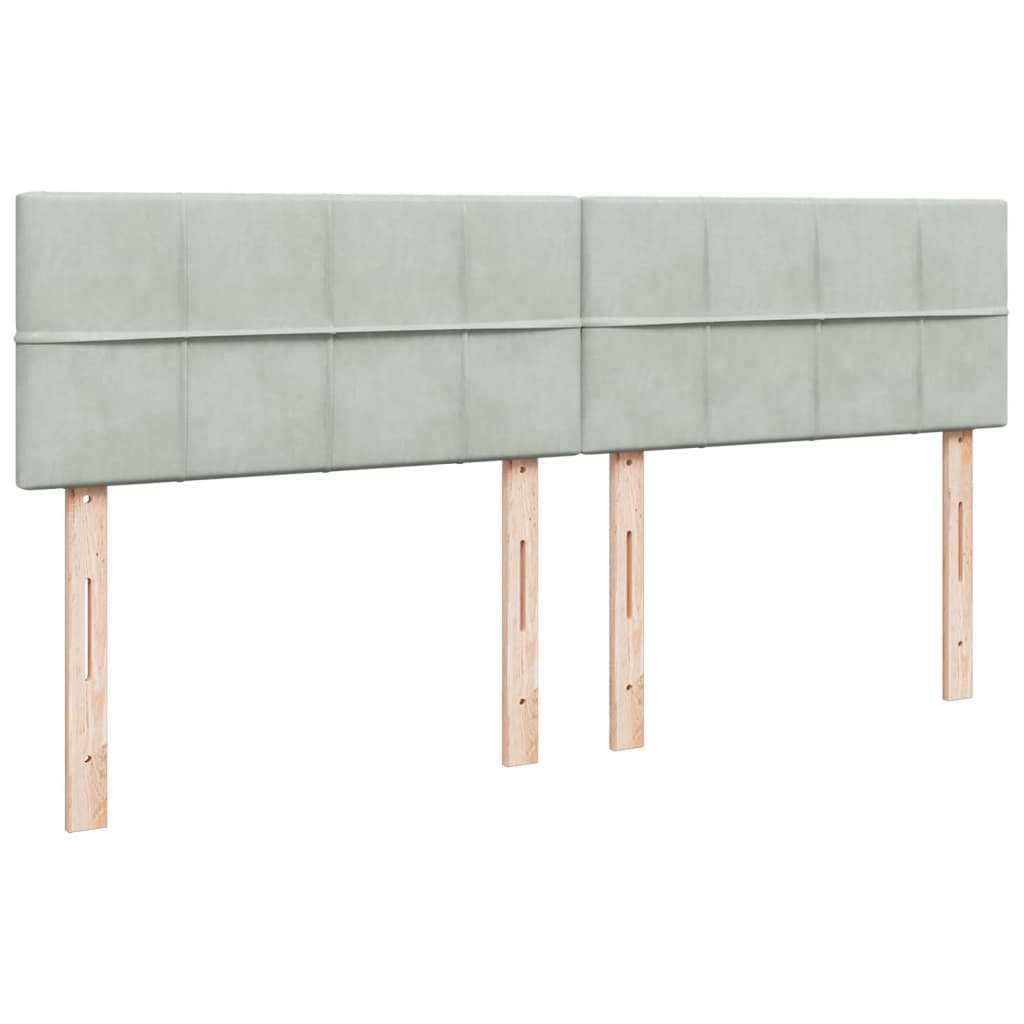 Giroletto a Molle con Materasso Grigio Chiaro 200x200cm Velluto | homemem39