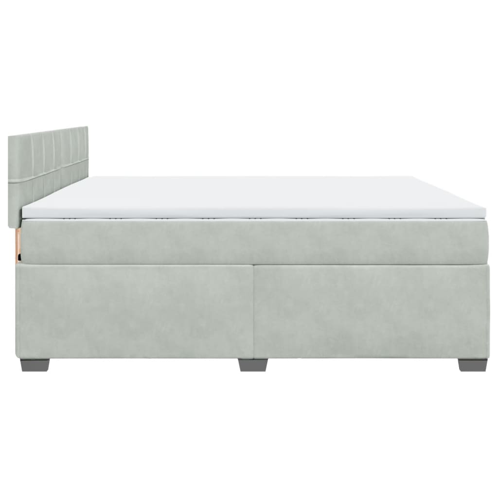 Giroletto a Molle con Materasso Grigio Chiaro 200x200cm Velluto | homemem39