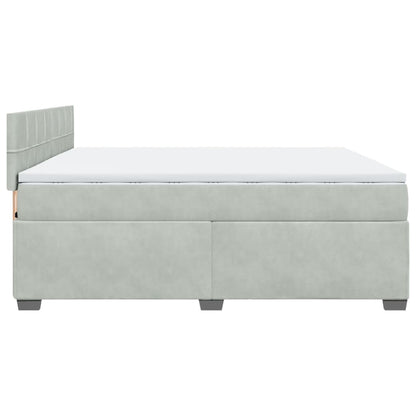 Giroletto a Molle con Materasso Grigio Chiaro 200x200cm Velluto | homemem39