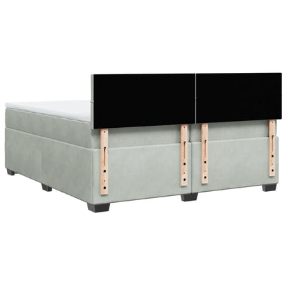 Giroletto a Molle con Materasso Grigio Chiaro 200x200cm Velluto | homemem39
