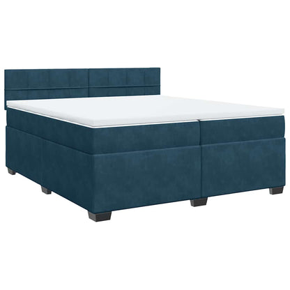 Giroletto a Molle con Materasso Blu 200x200 cm in Velluto | homemem39