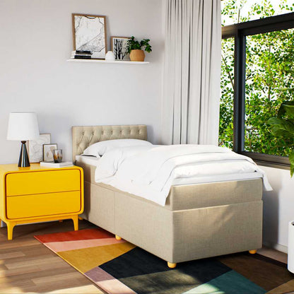 Giroletto a Molle con Materasso Crema 80x200 cm inTessuto - homemem39