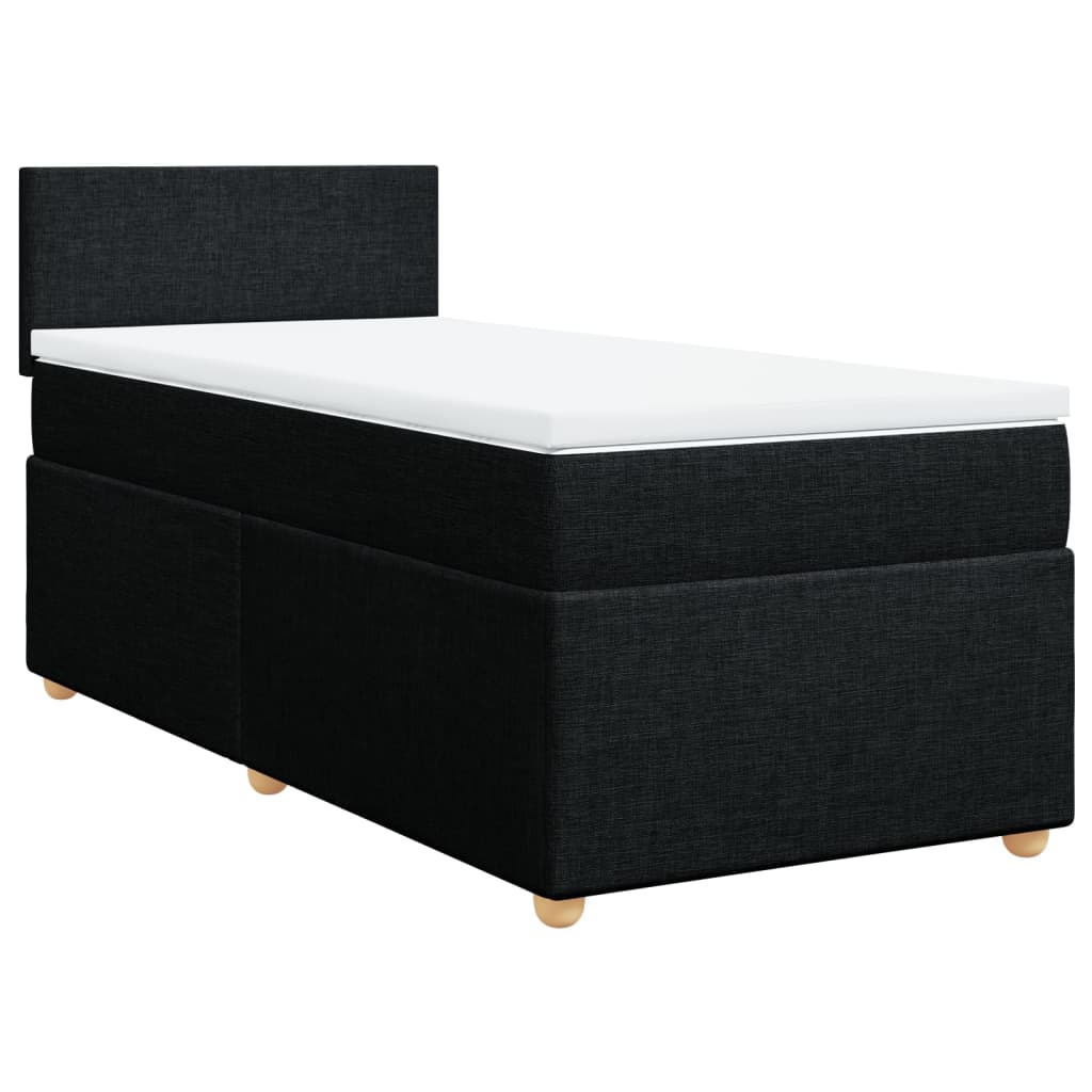 Giroletto a Molle con Materasso Nero 90x190 cm in Tessuto | homemem39