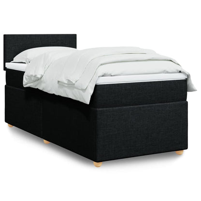 Giroletto a Molle con Materasso Nero 90x190 cm in Tessuto | homemem39