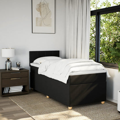 Giroletto a Molle con Materasso Nero 90x190 cm in Tessuto | homemem39