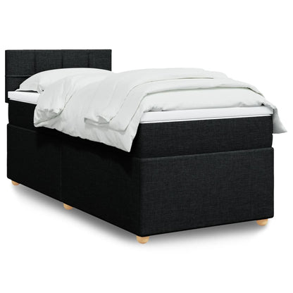 Giroletto a Molle con Materasso Nero 90x190 cm in Tessuto | homemem39