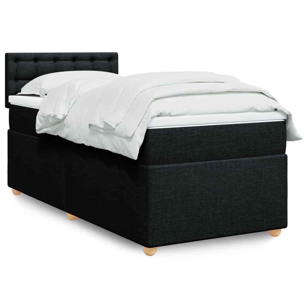 Giroletto a Molle con Materasso Nero 90x190 cm in Tessuto | homemem39