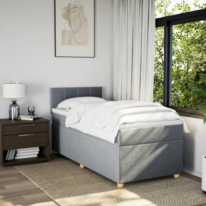Giroletto a Molle con Materasso Grigio Chiaro 90x200 cm Tessuto | homemem39