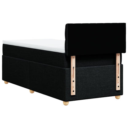 Giroletto a Molle con Materasso Nero 90x200 cm in Tessuto | homemem39