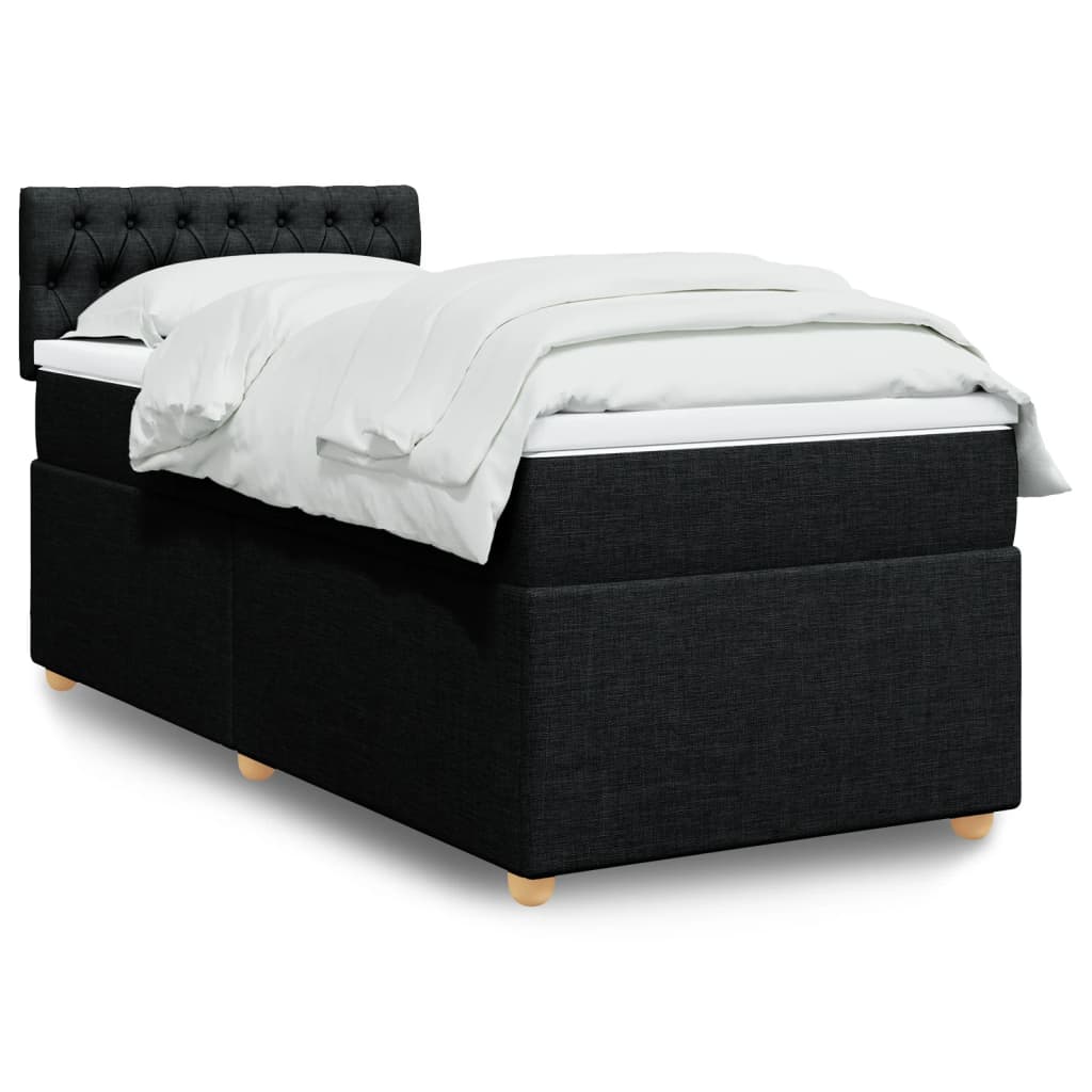 Giroletto a Molle con Materasso Nero 90x200 cm in Tessuto | homemem39