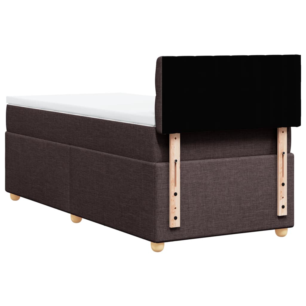 Giroletto a Molle con Materasso Marrone Scuro 90x200 cm Tessuto | homemem39