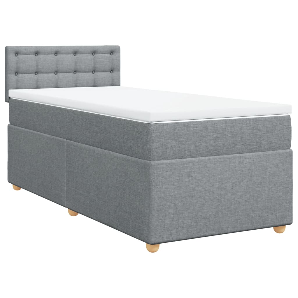 Giroletto a Molle con Materasso Grigio Chiaro 90x200 cm Tessuto | homemem39