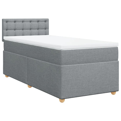 Giroletto a Molle con Materasso Grigio Chiaro 90x200 cm Tessuto | homemem39