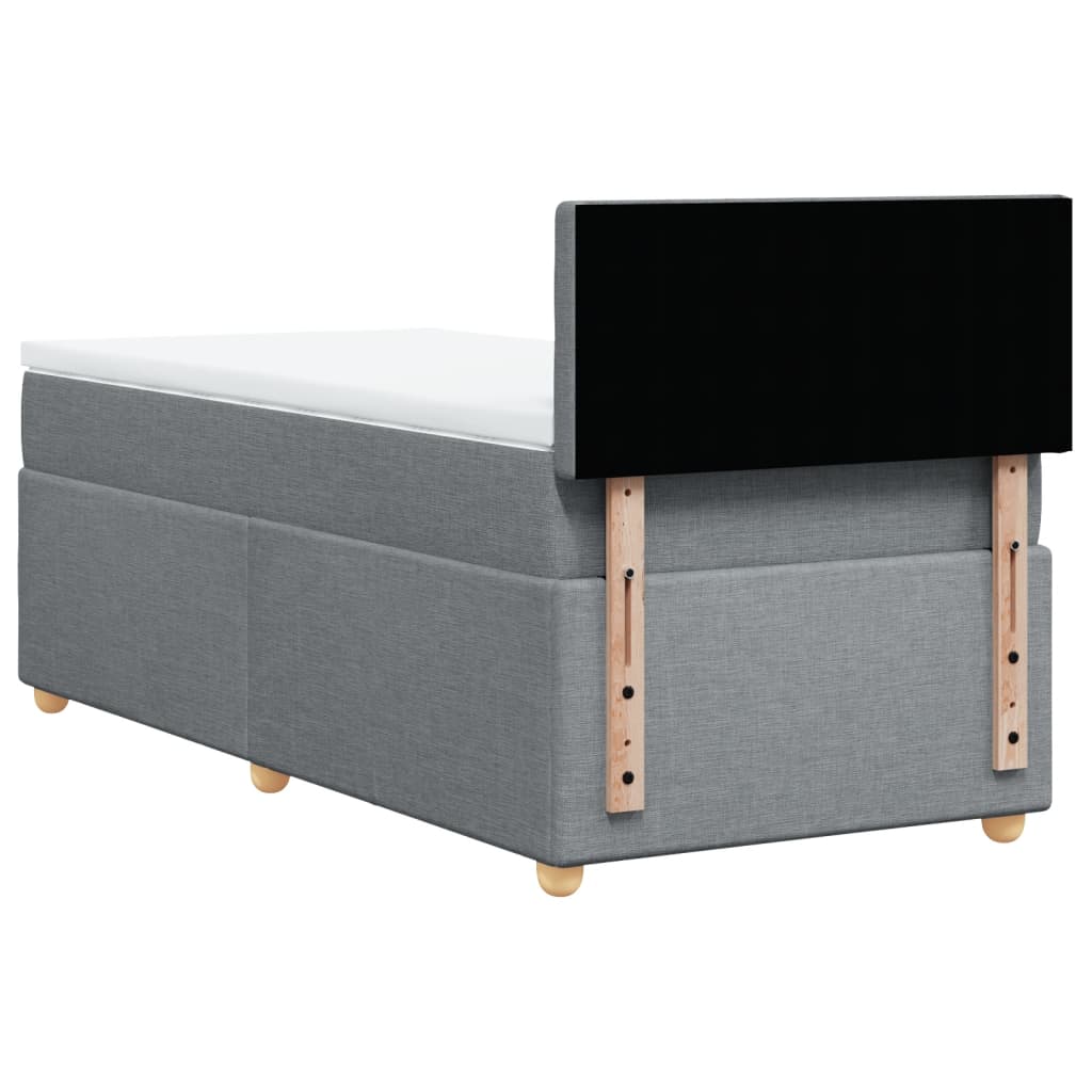 Giroletto a Molle con Materasso Grigio Chiaro 90x200 cm Tessuto | homemem39
