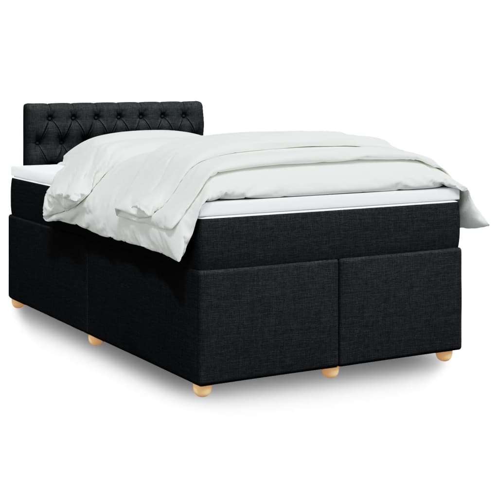 Giroletto a Molle con Materasso Nero 120x190 cm in Tessuto | homemem39