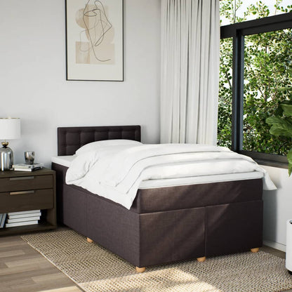 Giroletto a Molle con Materasso Marrone Scuro 120x190cm Tessuto | homemem39