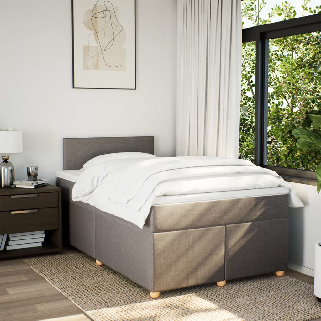Giroletto a Molle con Materasso Tortora 120x200 cm in Tessuto | homemem39