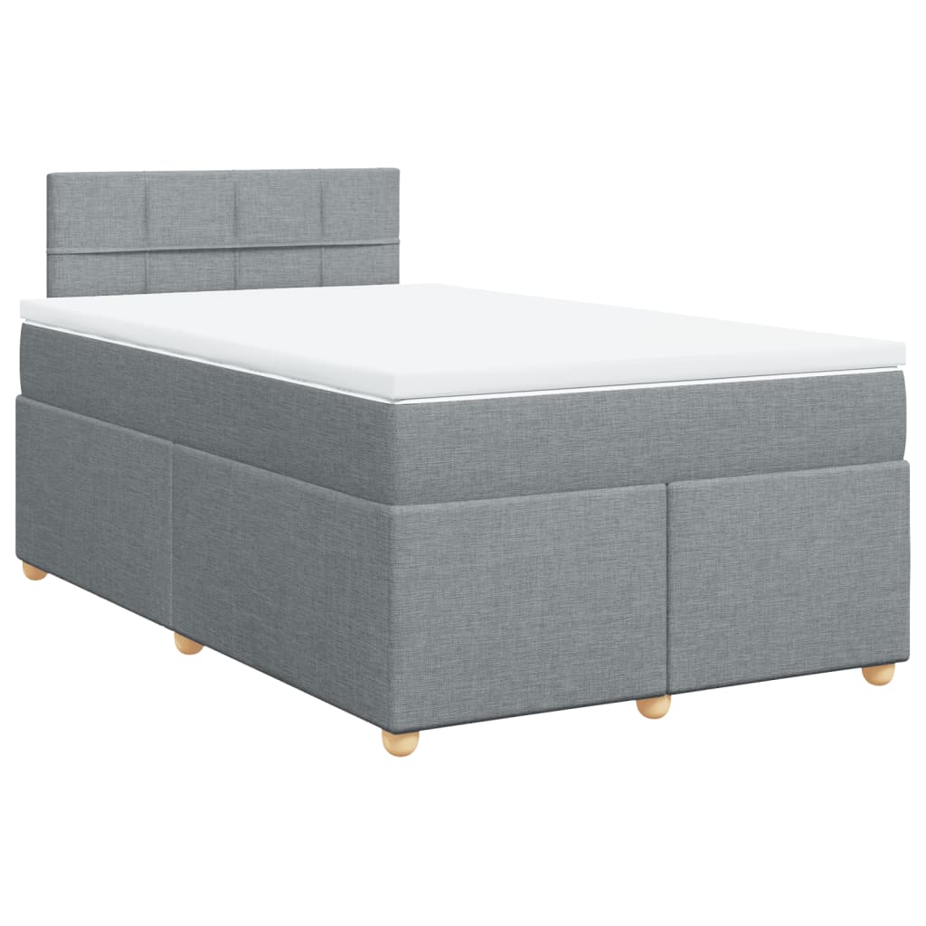 Giroletto a Molle con Materasso Grigio Chiaro 120x200cm Tessuto | homemem39