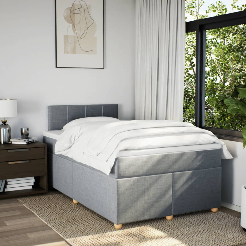 Giroletto a Molle con Materasso Grigio Chiaro 120x200cm Tessuto | homemem39