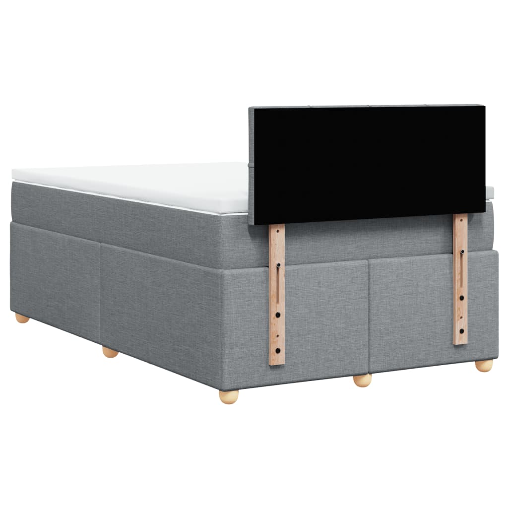 Giroletto a Molle con Materasso Grigio Chiaro 120x200cm Tessuto | homemem39