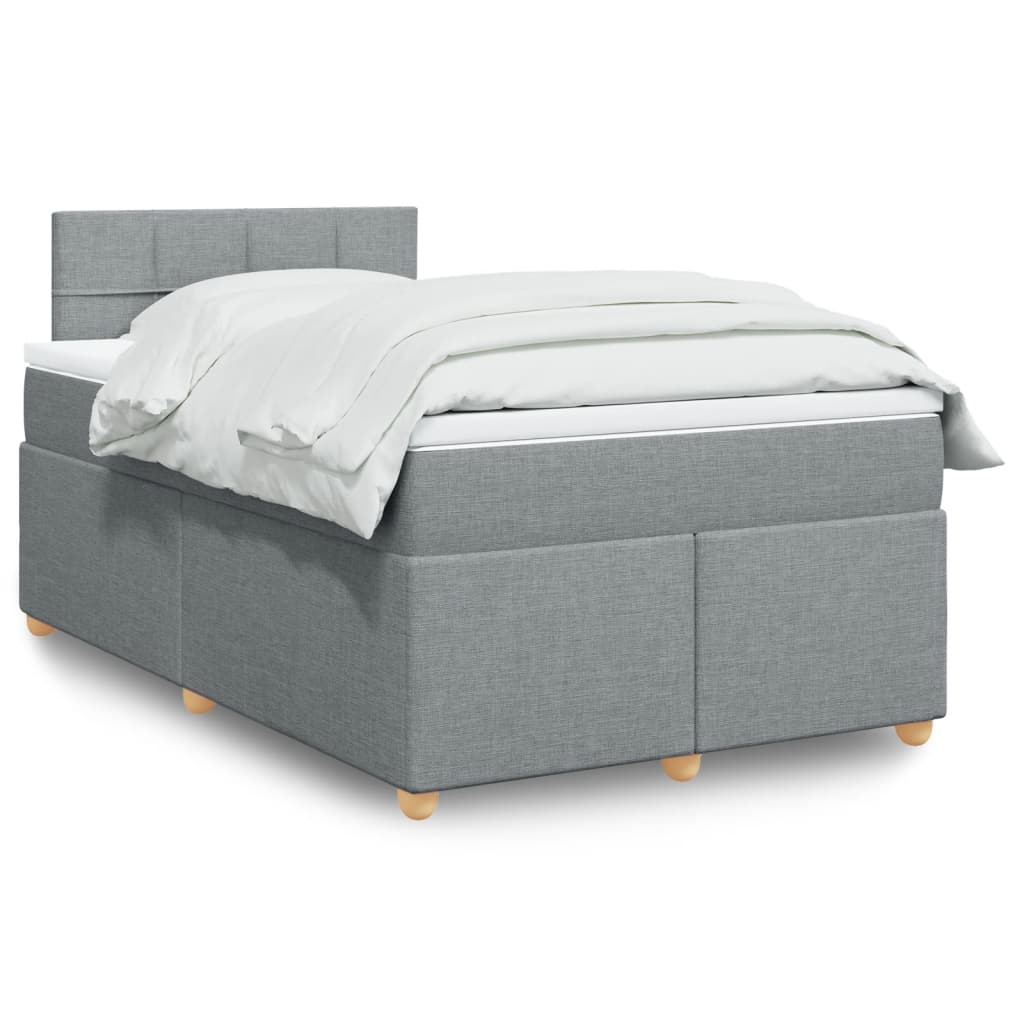 Giroletto a Molle con Materasso Grigio Chiaro 120x200cm Tessuto | homemem39
