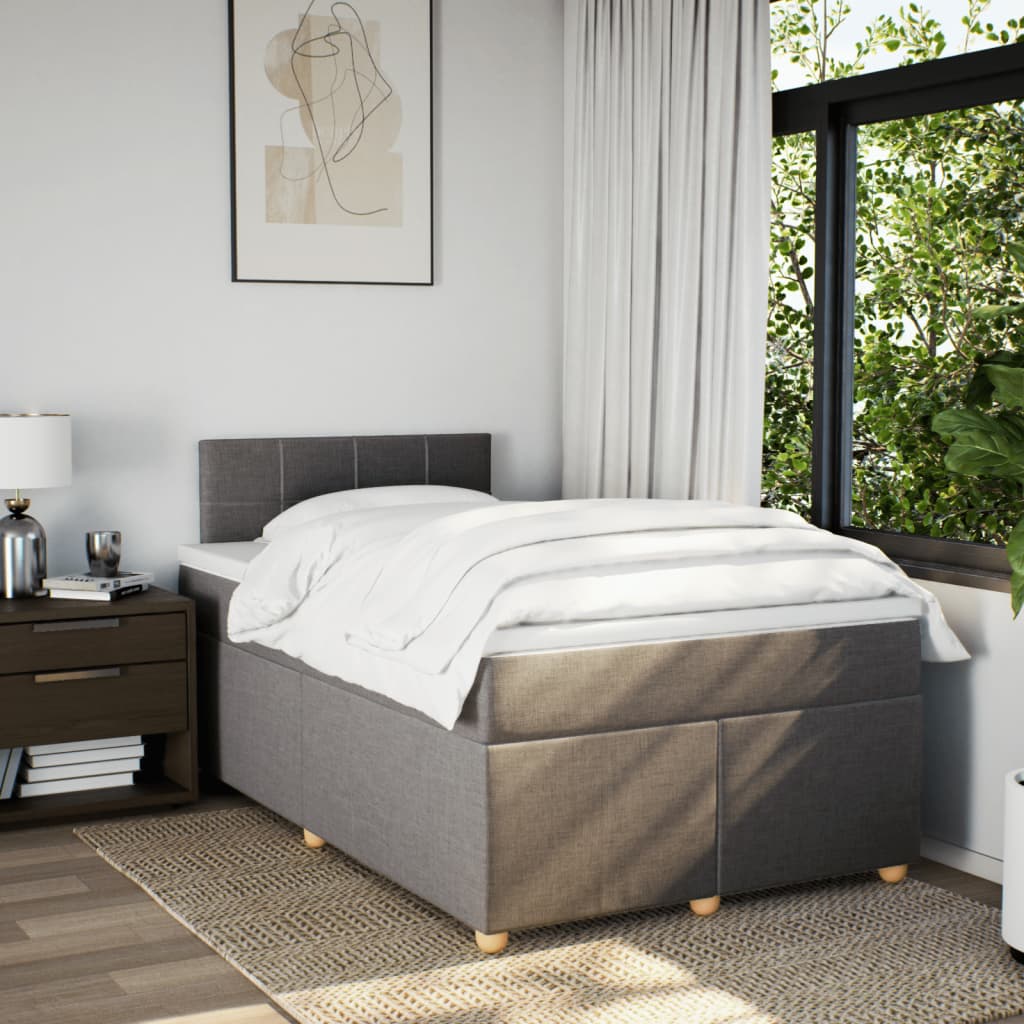 Giroletto a Molle con Materasso Tortora 120x200 cm in Tessuto | homemem39