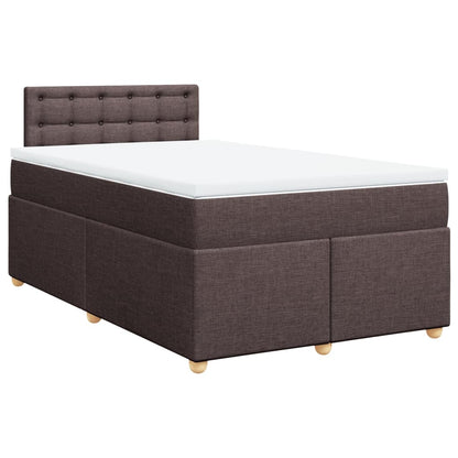 Giroletto a Molle con Materasso Marrone Scuro 120x200cm Tessuto | homemem39