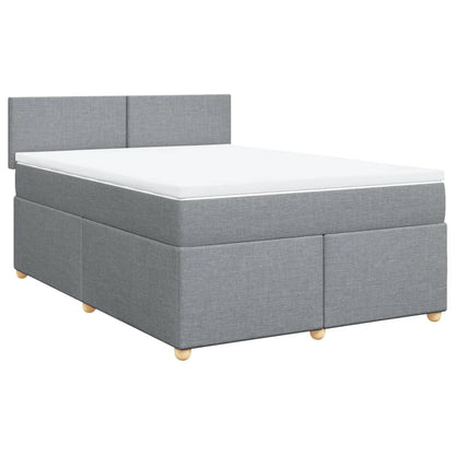 Giroletto a Molle con Materasso Grigio Chiaro 140x190cm Tessuto