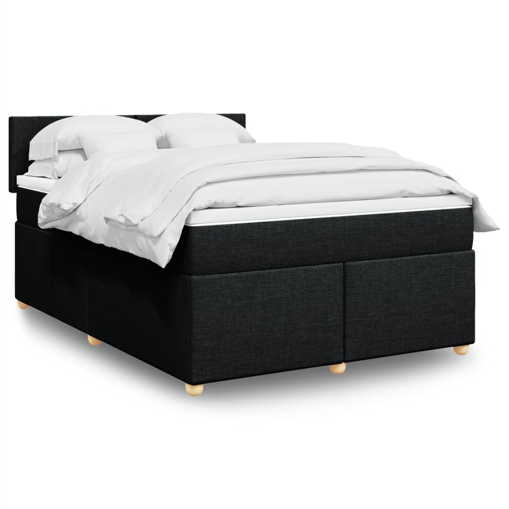 Giroletto a Molle con Materasso Nero 140x190 cm in Tessuto | homemem39