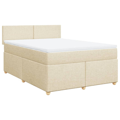 Giroletto a Molle con Materasso Crema 140x19 cm in Tessuto | homemem39