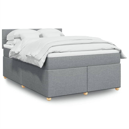 Giroletto a Molle con Materasso Grigio Chiaro 140x190cm Tessuto | homemem39