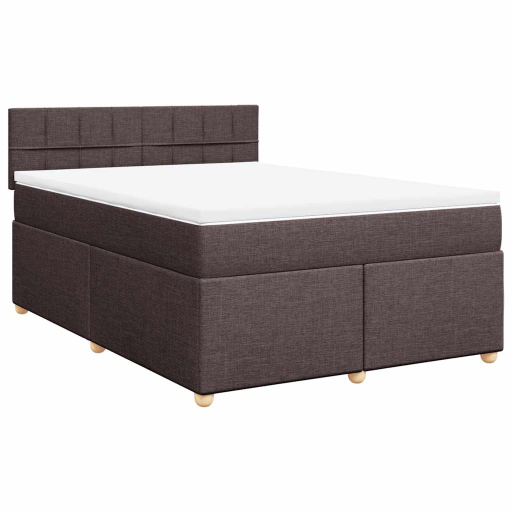 Giroletto a Molle con Materasso Marrone Scuro 140x190cm Tessuto | homemem39