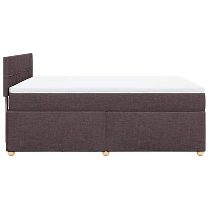 Giroletto a Molle con Materasso Marrone Scuro 140x190cm Tessuto | homemem39