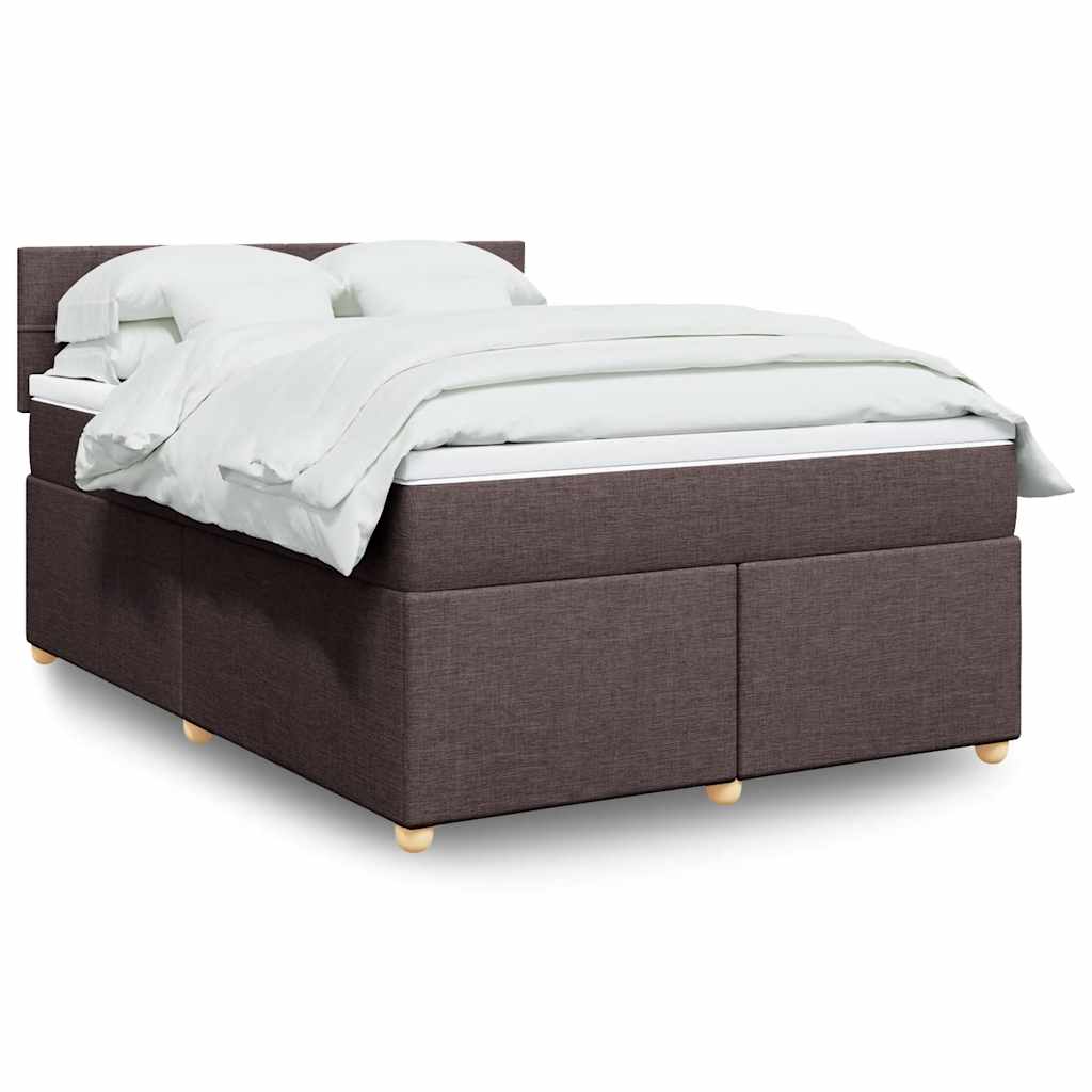 Giroletto a Molle con Materasso Marrone Scuro 140x190cm Tessuto | homemem39