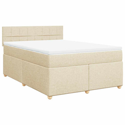 Giroletto a Molle con Materasso Crema 140x19 cm in Tessuto