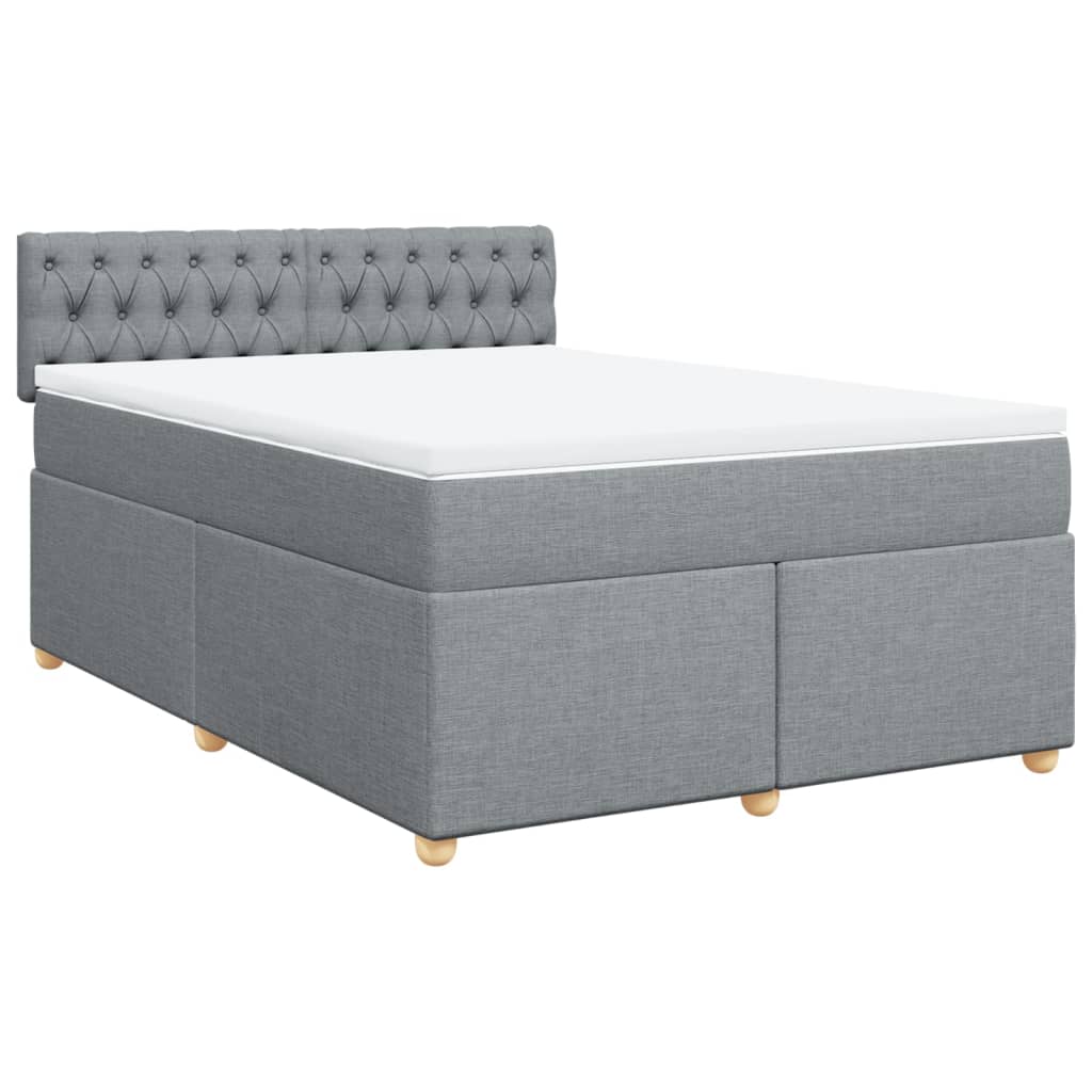Giroletto a Molle con Materasso Grigio Chiaro 140x190cm Tessuto | homemem39