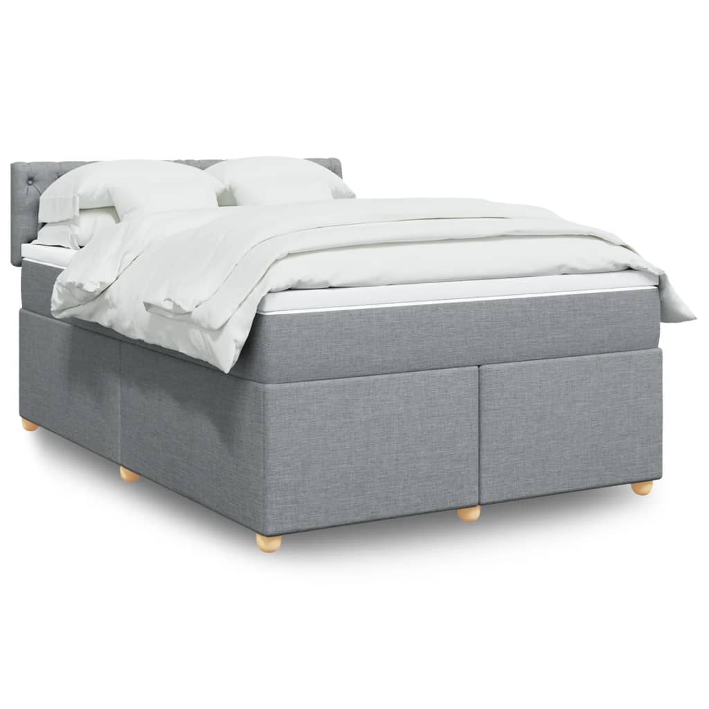 Giroletto a Molle con Materasso Grigio Chiaro 140x190cm Tessuto | homemem39