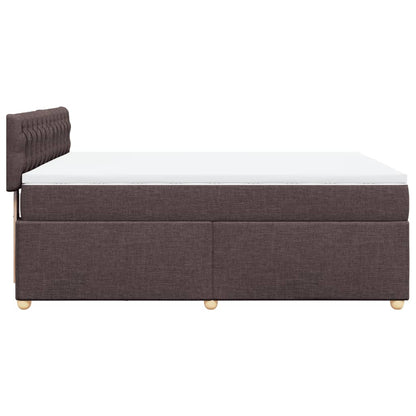 Giroletto a Molle con Materasso Marrone Scuro 140x190cm Tessuto
